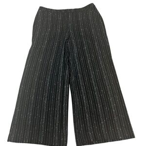 Chico’s Elastic Waist Straight Ankle Soft Texture Slub Dash‎ Pants Black Size 14